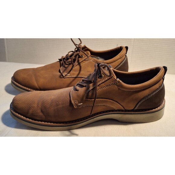 Nunn & Bush Cadet Plain Toe Oxford Brown Lace-Up Shoes With Textured Design & Co - Picture 3 of 10